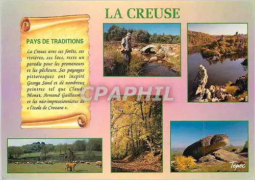 Cartes postales moderne Creuse Pays de Traditions Chien Chasse Peche