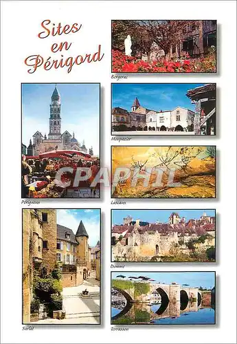 Cartes postales moderne Sites en Perigord Perigueux Sarlat Bergerac Monpazier Lascaux Domme Terrasson