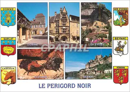 Moderne Karte Le Perigord Noir Domme Sarlat Les Eyzies Lascaux Beynac