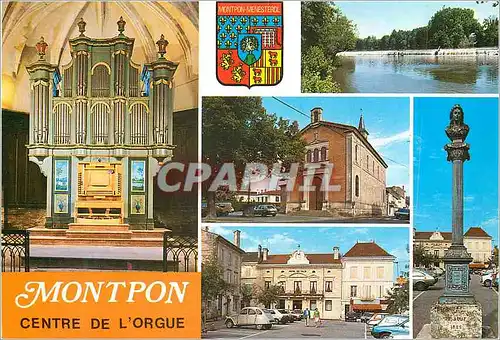 Moderne Karte Montpon Menesterol (Dordogne) Centre de l'Orgue de l'Eglise St Pierre de Menesterol Barrage sur