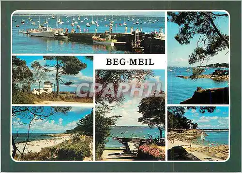 Moderne Karte Beg Meil en Fouesnant La Bretagne Pittoresque La Cale La Grande Plage Les Plages de Bot Conon et