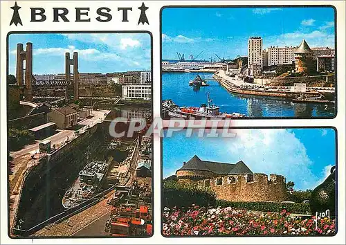 Cartes postales moderne Brest (Finistere) la Bretagne Couleurs et Lumiere de France Cale Seche pour la Reparation des Na