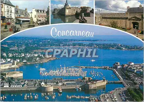 Cartes postales moderne Concarneau (Finistere) Couleurs de Bretagne le Port de Peche et la Ville Close