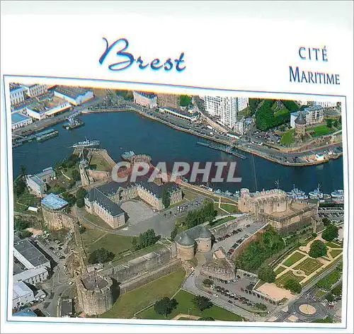 Moderne Karte Brest (Finistere) Couleurs de Bretagne le Chateau et la Prefecture Maritime