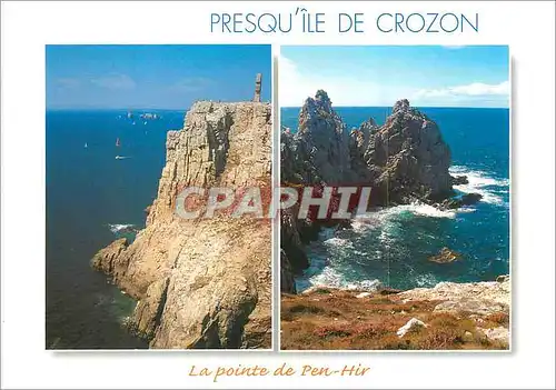 Moderne Karte Presqu'Ile de Crozon la POinte de Pen Hir les Impressionnantes et Vertigineuses Falaises Dechiqu