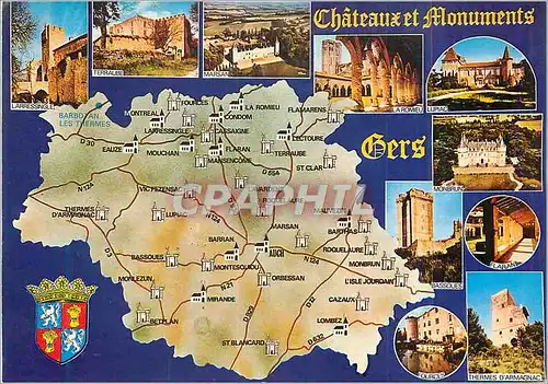 Cartes postales moderne Gers Chateaux et Monuments Larressingle Terraube Marsan La Romeu Lupiac Monbrun Bassoues