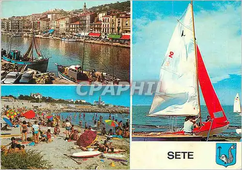Cartes postales moderne Sete (Herault) le Canal la Belle Plage de la Corniche les Plaisirs de la Voile