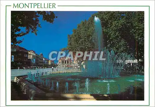 Moderne Karte Montpellier Image de France l'Esplanade et la Place de la Comedie