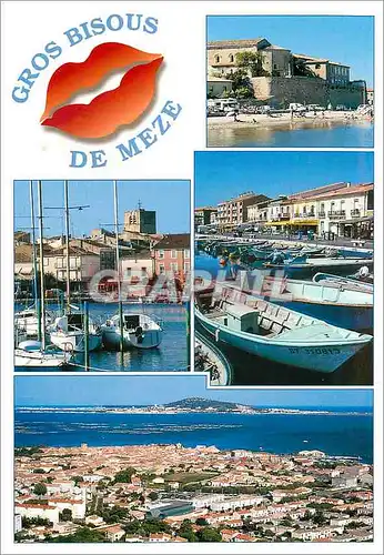 Moderne Karte Le Bassin de Thau (Herault) Meze (Herault) Bateaux