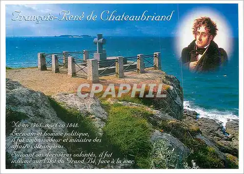 Cartes postales moderne Saint Malo Cite Corsaire Ille et Vilaine Cote d'Emeraude le Tombeau de Chateaubriand (1768 1848)