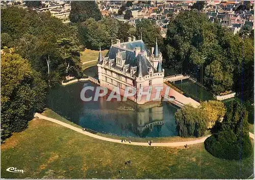 Moderne Karte Azay le Rideau (I et L) les Chateaux de la Loire le Chateau (XVIe s) vue Aerienne Harmonieux Cha