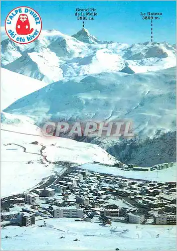 Cartes postales moderne Alpes d'Huez Isere Altitude 1860 3350m vue Partielle de la Station