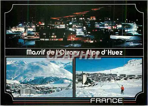 Moderne Karte Massif de l'Oisans Alpe d'Huez Isere Altitude 1860 3350m France