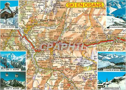 Cartes postales moderne Ski en Oisans (Isere) les Alpes Couleurs et Lumiere de France Les 2 Alpes L'Alpe d'Huez Huez Vil