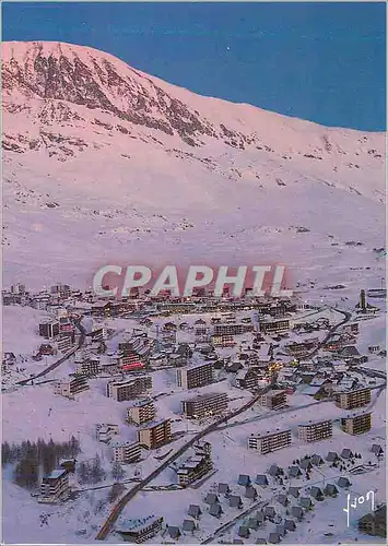 Cartes postales moderne L'Alpe d'Huez (Isere) Altitude 1860 3350m les Alpes Couleurs et Lumiere de France Crepuscule sur