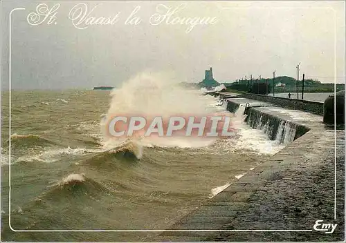 Moderne Karte Saint Vaast la Hougue (Manche) Tempete vers la Hougue