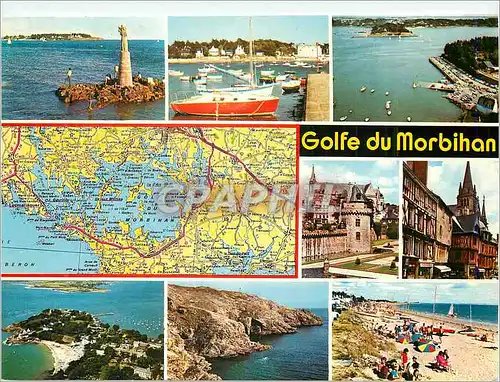 Moderne Karte Le Golfe du Morbihan Couleurs de Bretagne les Sites Touristiques