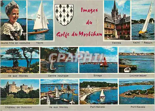 Cartes postales moderne Images du Golfe du Morbihan Jeune Fille en Costume Yacht Vannes Ile aux Moines