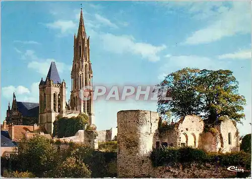 Moderne Karte Senlis (Oise) la Cathedrale Notre Dame Ruines du Chateau et l'Enceinte Gallo Romaine