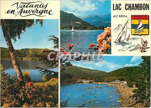 Moderne Karte Le Lac Chambon (Puy de Dome) l'Auvergne Touristique