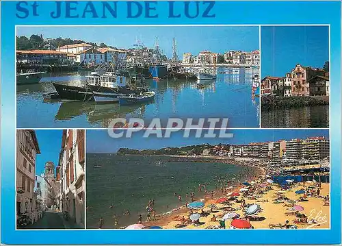 Cartes postales moderne Saint Jean de Luz Pays Basque la Plage le Port l'Eglise la Maison de Maurice Ravel Bateaux