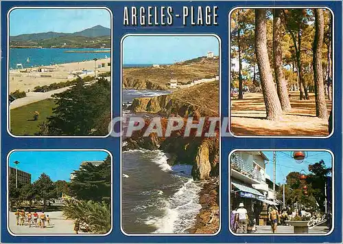 Cartes postales moderne Argeles Plage (Pyrenees Orientales) la Cote Vermeille la Plage la Cote Rocheuse vers Collioure