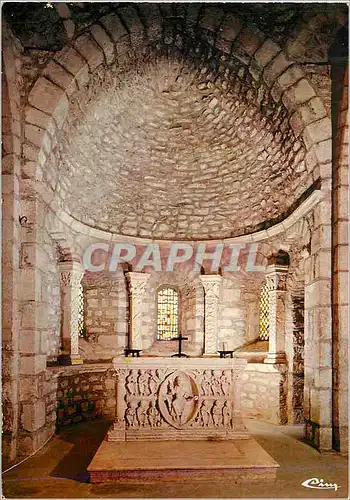 Moderne Karte Avenas Autel Roman du XIIe s Face Principale avec le Christ en Gloire Entoure des Quatre Betes