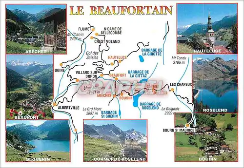 Moderne Karte Le Beaufortain Areches Hauteluce Beaufort Roselend St Guerin