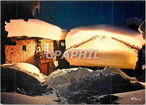 Cartes postales moderne Neige et Soleil Blottis dans la Nuit les Chalets sous la Neige