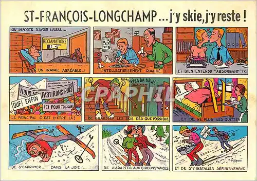 Cartes postales moderne St Francois Longchamp j'y skie j'y reste