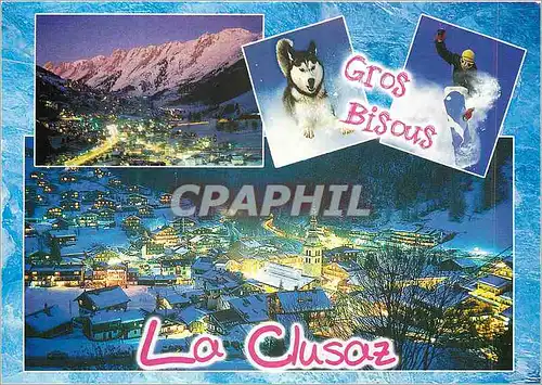 Cartes postales moderne La Clusaz Altitude 1100 2650 m Station des Aravis Haute Savoie Chien Husky