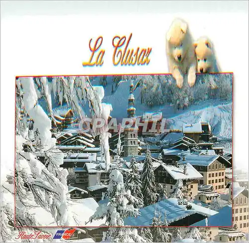 Moderne Karte La Clusaz Altitude 1100 2650 m Haute Savoie Station sous la neige Chiens