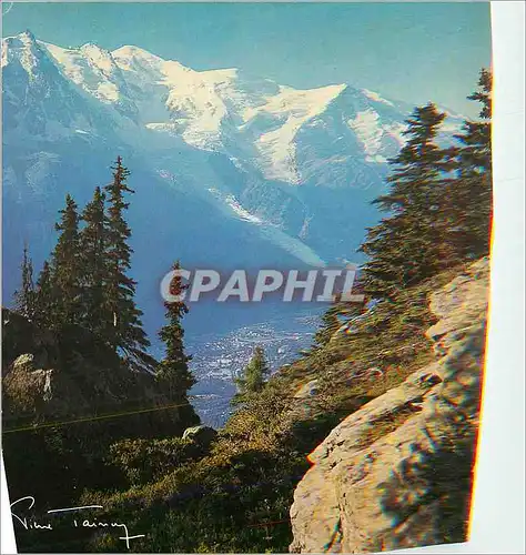 Cartes postales moderne Mont Blanc et Chamonix vus de la Flegere