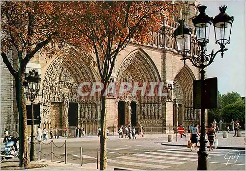 Moderne Karte Paris et ses Merveilles La Place du Parvis Notre Dame et le Triple Portail de la Cathedrale Notr