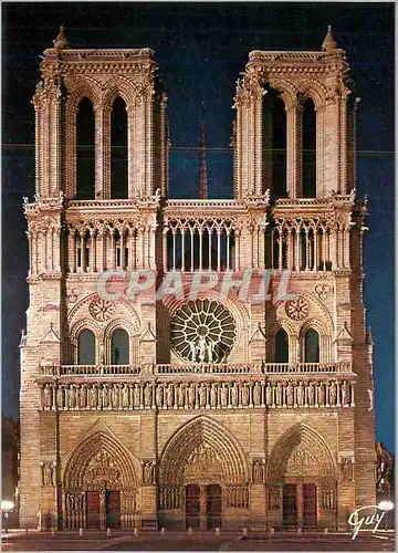 Cartes postales moderne Paris et ses Merveilles La Facade de la Cathedrale Notre Dame (1163 1260) et ses tours (Hautes d