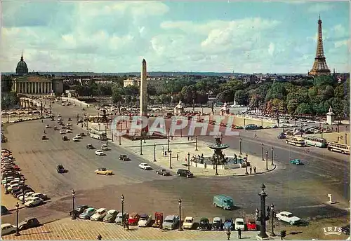 Moderne Karte Paris Place de la Concorde Tour Eiffel