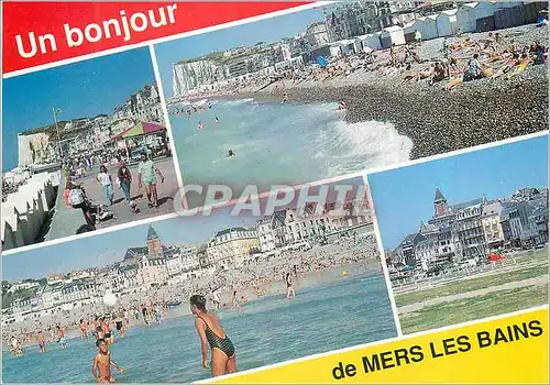 Moderne Karte Mers les Bains Somme L'Esplanade La Plage Le Square