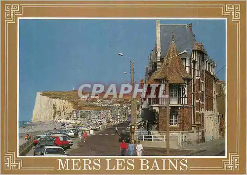 Moderne Karte Mers les Bains Somme L'Esplanade du G Leclere et la Falaise