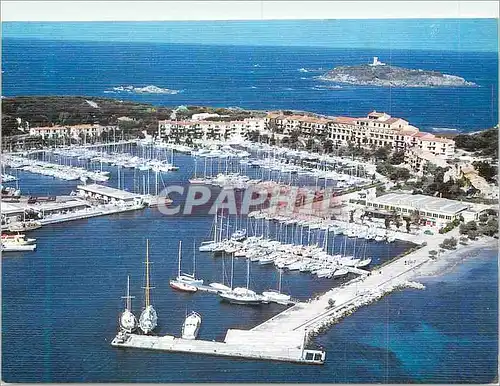 Moderne Karte Ile des Embiez Lumiere et Beaute de la Cote d'Azur Vue aerienne du Port Bateaux