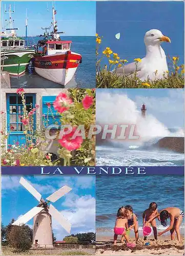 Cartes postales moderne La Vendee Bateau Moulin Enfants