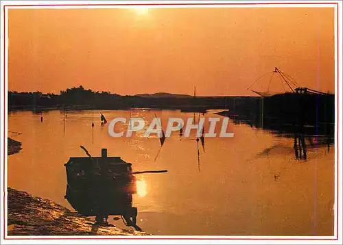 Cartes postales moderne Coucher de Soleil sur les Marais