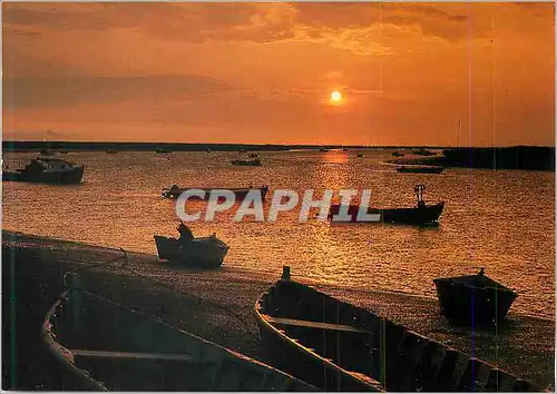 Cartes postales moderne Coucher de Soleil sur la Cote Atlantique Bateaux