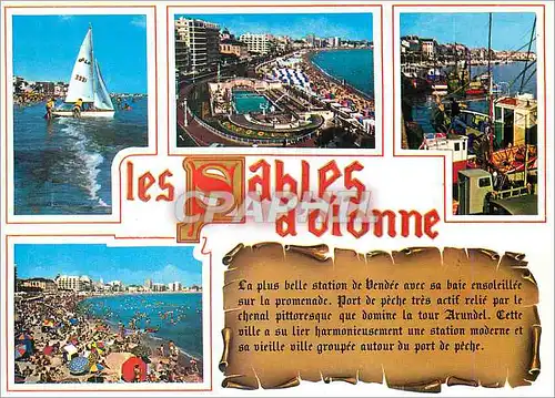 Moderne Karte Les Sables d'Olonne La Vendee Touristique Bateaux