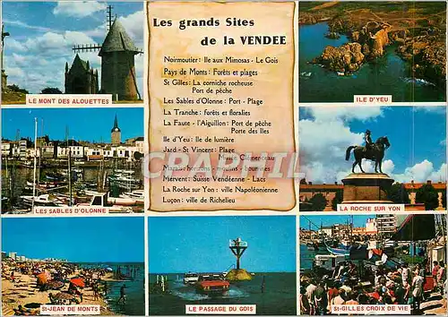 Cartes postales moderne La Vendee Touristique Les Grands Sites de la Vendee Le Mont des Alouettes Ile d'Yeu St Jean de M