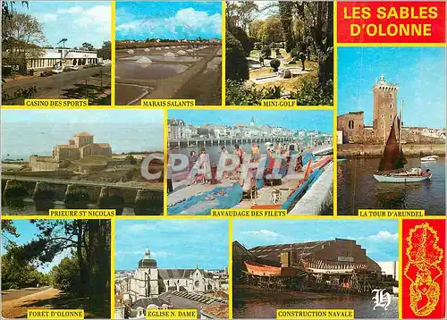 Cartes postales moderne Les Sables d'Olonne Vues Inhabituelles de la Cite Sablaises Casino des sports Marais salants Min