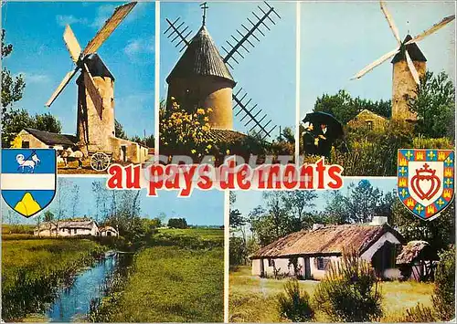 Cartes postales moderne Au Pays de Monts (Vendee) Moulins et Bourrines