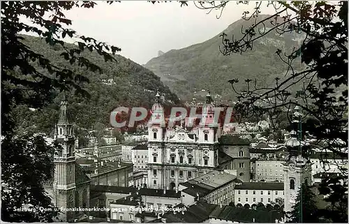 Cartes postales moderne Salzburg Dom u Franziskanerkirche gegen Galrbarg u Nordkette