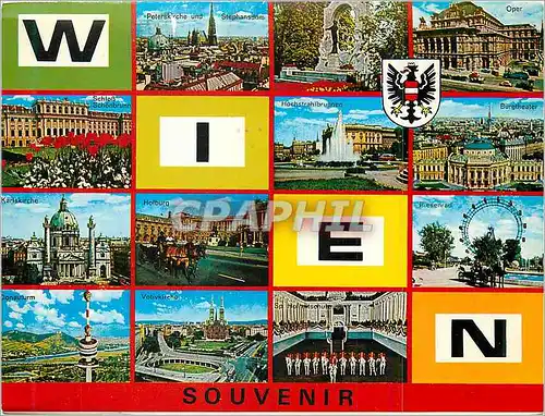 Moderne Karte Souvenir Wien (Vienne)