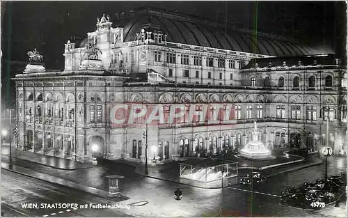Cartes postales moderne Wien Staatsoper mit Festbeleuchtung