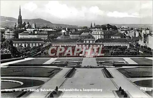Cartes postales moderne Wien Blick auf Schloss Belvedere Stephanskirche u Leopoldsberg